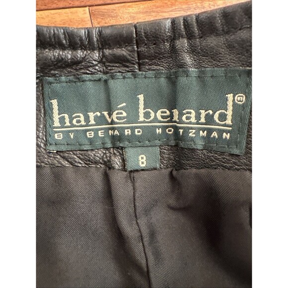 Harve Bernard Leather Pants Women Sz 8 28x27 Lined Straight Leg Black Jeans - Picture 4 of 6